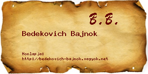 Bedekovich Bajnok névjegykártya